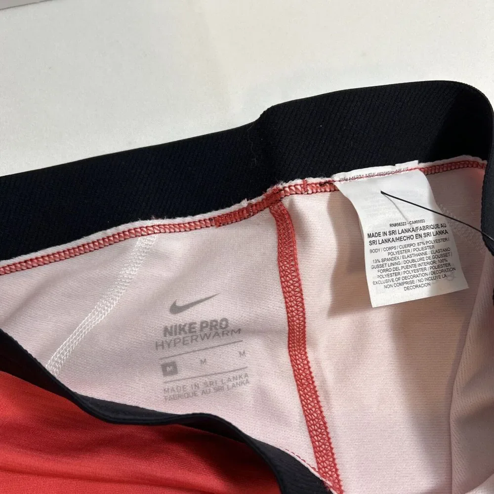 Nike Pro Women's‎ Hyperwarm Fade Training Large Top Medium Pants Coral Peach